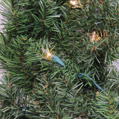 Luminous Canadian Pine 9' Outdoor Artificial Christmas Garland with Clear Lights