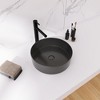 ChicFurnit Bathroom Sinks Circular Ceramic Basin with Sleek Modern Design for Bathroom Remodel Upgrade, Black, 15.7"*15.7"*4.7" - 2 of 4