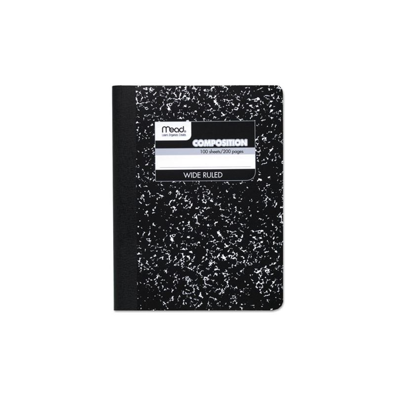 Mead Composition Book, Wide/Legal Rule, Black Cover, (100) 9.75 x 7.5 Sheets, 1 of 6