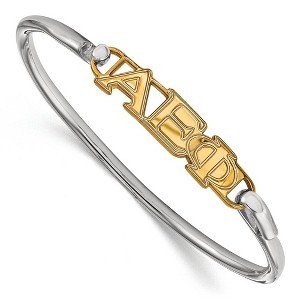 Black Bow Jewelry 14k Yellow Gold Plated Sterling Silver Alpha Epsilon Phi Greek Life Bangle Bracelet 8 Inch - 1 of 3