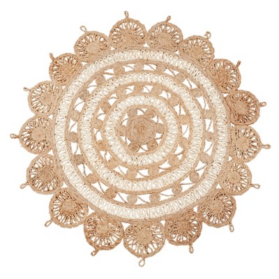 Saro Lifestyle Earthy Jute Woven Floor Rug, 48", Beige