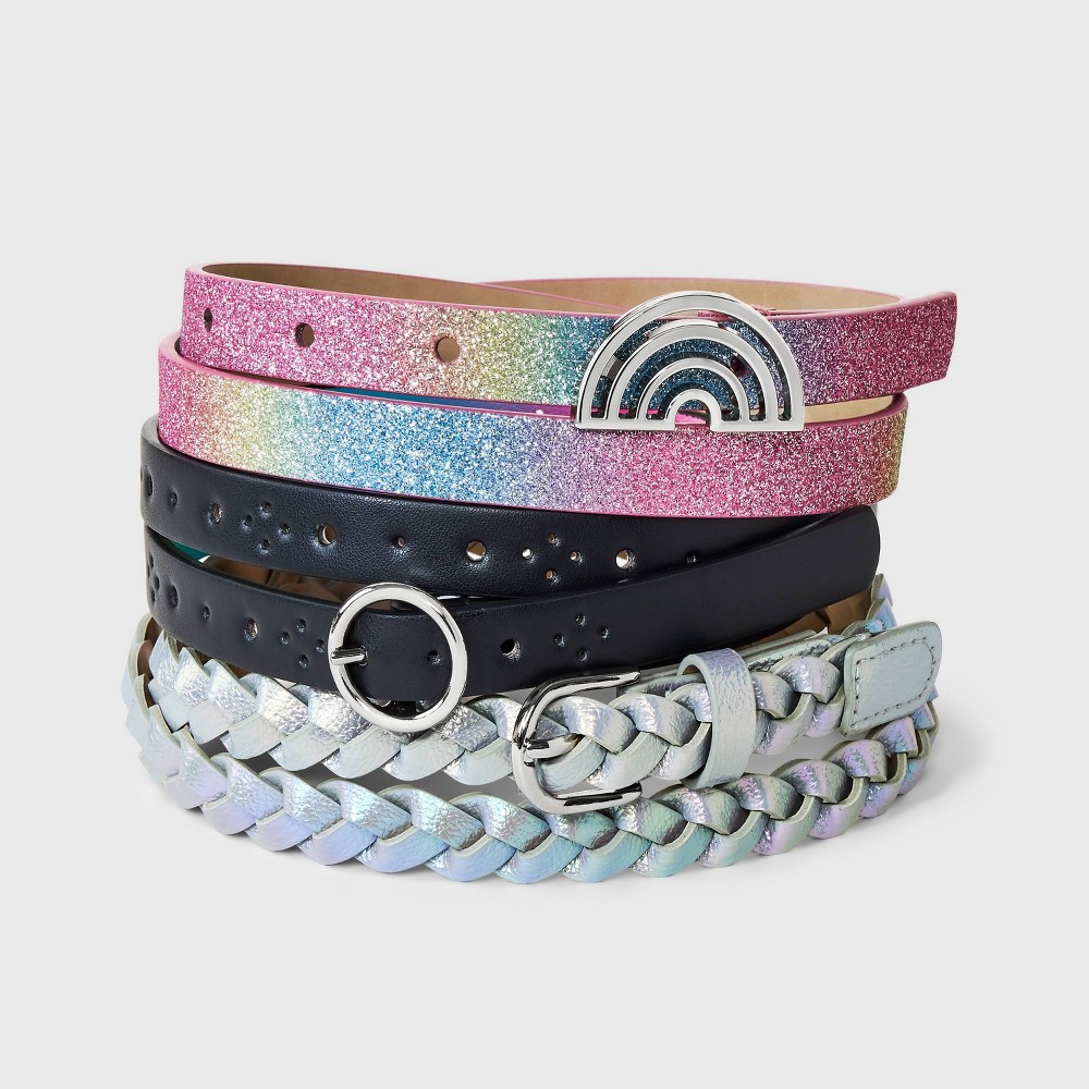 Girls 3pk Rainbow Belt Set