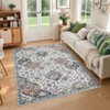 Washable Vintage Printed Rug Non Slip Low Pile Rug Soft Retro Throw Floor Cover Foldable Indoor Carpet for Living Room Bedroom Playroom Nursery - 2 of 4