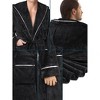 PAVILIA Mens Robe, Hooded Soft Bathrobe for Men, Fleece Plush Warm Shawl Collar Hood Pockets for Bath Shower Spa - 3 of 4