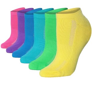 Tipi Toe Women's 6 Pack Cushioned Comfort Running Vibrant Mix Colors Womens Socks No Show - 1 of 1
