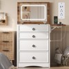 AMERLIFE 3-in-1 Makeup Vanity with Sliding Stool, Fold-up Panel and with Adjustable LED Light - 3 of 4