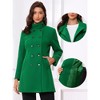 Allegra K Women's Winter Double Breasted Stand Collar Side Pocket Vintage Pea Coats - 2 of 4