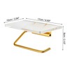 Unique Bargains Wall Mount Aluminum Acrylic Bathroom Toilet Paper Holder Gold Tone Clear 1 Pcs - 4 of 4