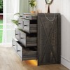 Fredees Farmhouse Dresser for Bedroom, 8-Drawer Wood Chest with LED Light, Charging Station & Human Sensor for Closet, Living Room, Hallway,Brown - 3 of 4