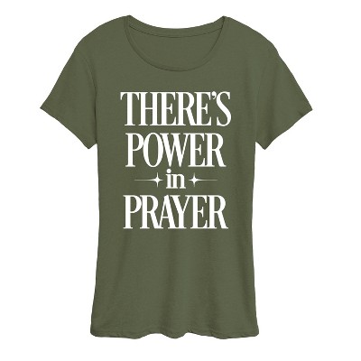 Women's - Instant Message - There's Power In Prayer Short Sleeve Graphic T-Shirt
