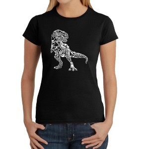 LA Pop Art Women's Word Art T-Shirt - Dino Pics - 1 of 4