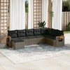 vidaXL Garden Sofa Set Grey PE rattan Large Adjustable Feet - 2 of 4