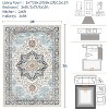 Acekool Washable Area Rug, Non-Slip Vintage Floral Carpet, Retro Machine Washable Floor Mat for Living Room, Bedroom, Entryway - 2 of 4