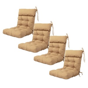 ARTPLAN Patio Chair Cushion,Tufted Adirondack Outdoor Chair Cushion,Wicker High Back Outdoor Seat Cushion,Set of 4,21"X21"X4" (4 Pack) - 1 of 4