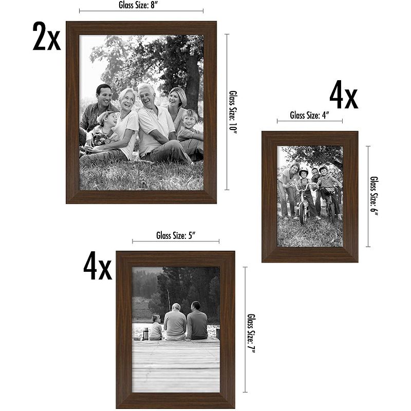 Americanflat Picture Frame Set of 7 Pieces with tempered shatter-resistant glass - Available in a variety of sizes and styles, 2 of 4