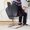 Vynxaria High Quality PU Dining Chairs Ergonomic Design High Density Sponge Cushion,350lbs Capacity, Silver Metal Legs,set of 2 - 4 of 4