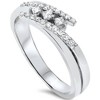 Pompeii3 1/5 ct Princess Cut Diamond 3 Stone Engagement Anniversary Ring 10k White Gold - 3 of 4