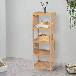 Evideco French Home Goods Open-Shelf Storage Unit with Vented Design, Natural - Trinidad Collection - 1 of 4
