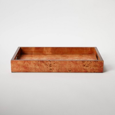 Better Homes & Gardens- Acacia Wood Rectangle Tray with Gold Color Handles,  One Size