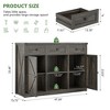 Fredees Farmhouse Sideboard Buffet Cabinet with Storage, 3 Drawers & 2 Doors, Coffee Bottle Bar with Light & Charging Station, Rustic Brown - 2 of 4