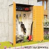 Syemin Outdoor Storage Shed, Vertical Tall Tool Shed with Five Shelves, Lockable Door for Patio, Backyard and Lawn, Orange, 50"*79.53"*29" - 4 of 4