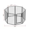 DSVIMOY 8 Panels Heavy Duty Metal Playpen with Door, 39.37"H Dog Fence Pet Exercise Pen for Outdoor, Black, 52.36"*52.36"*39.37" - 3 of 4