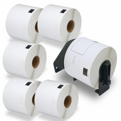 BETCKEY - Compatible Shipping Labels Replacement for Brother DK-1202 2.4in x 3.9in Use with Brother QL Label Printers 6 Rolls + 1 Reusable Cartridge