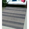 8' X 10'  and Gray Striped Stain Resistant Indoor Outdoor Area Rug - 2 of 4