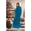 ADR Women's Warm Fleece Nightgown, Oversized Hoodie, Long Hooded Sweatshirt Robe - 3 of 4