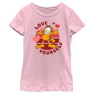Girl's Garfield Love Yourself T-Shirt - 1 of 4