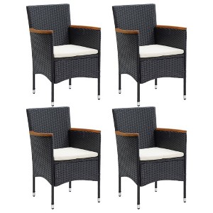 VidaXL Patio Dining Chairs 4 pcs Poly Rattan Black - 1 of 4