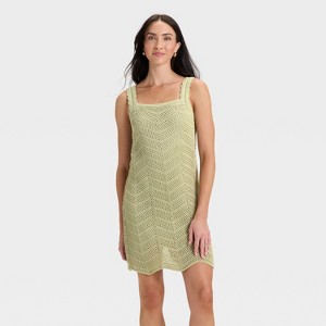 Women's Crochet Mini Shift Dress - A New Day™ - 1 of 3