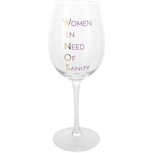Pavilion Gift Company - W. I. N. O. S. - 12 oz Crystal Wine Glass - Drinkware - 1 of 4