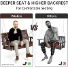 Real Relax Wooden Outdoor Porch Swings with Upgraded 22" Deep Seat, Heavy Duty 880 Lbs Swing Bench Chair for for Patio, Backyard, Garden - 3 of 4