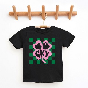 The Juniper Shop Lucky Clover Checkered Toddler Short Sleeve Tee - 1 of 3
