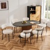 Okak Faux Fur Upholstered Cushion Round Dining Chair with Steel Frame,Set of 2 Accent Dining Chairs for Dining Room,Kitchen - 4 of 4