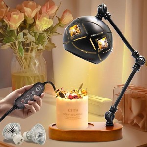 FAAYFIAN Adjustable Candle Warmer Lamp with Timer,Wood Base Metal Shade,Birthday Gifts for Women Mom - 1 of 4