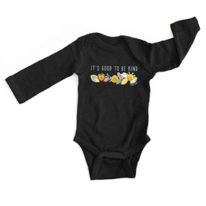 The Juniper Shop Mini Smiley It's Good To Be Kind Lumi Long Sleeve Bodysuit - 18M - Black - 1 of 4