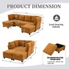 Resenkos U-Shaped 6-Seat Sectional, Configurable Modular Couch with Chaise and Storage Ottoman, - 2 of 4
