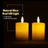 LumiPur 2pk 2"x3" Signature Natural Glow Flickering Flameless LED Wax Pillar Candle Linen White - 4 of 4
