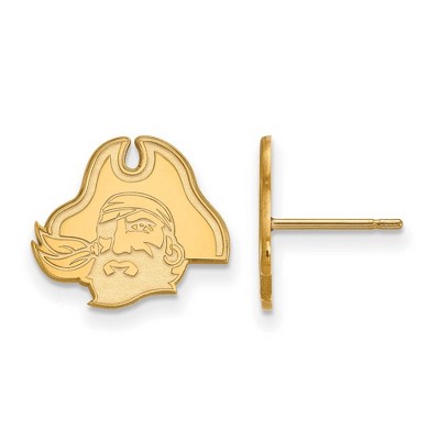 Black Bow Jewelry 10k Yellow Gold East Carolina Pirates NCAA Post Earrings
