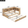 NicBex Twin Size Daybed 86" L Modern Wooden Bed Frame with Trundle, Storage Cabinets and Ports for Bedroom, Living Room, No Box Spring Required, Wood - image 4 of 4