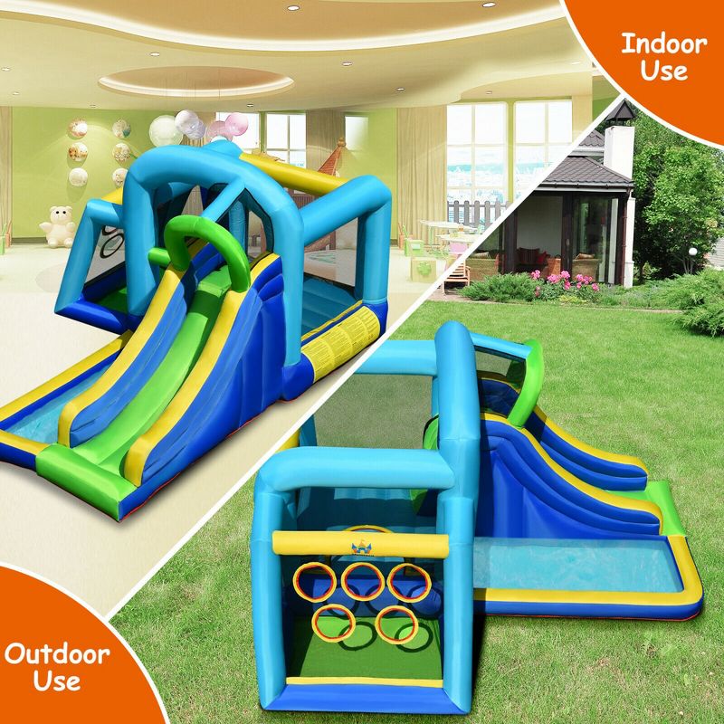 Costway Inflatable Bouncer Climbing Bounce House Kids Slide Park Ball Pit w/ 750W Blower, 4 of 11