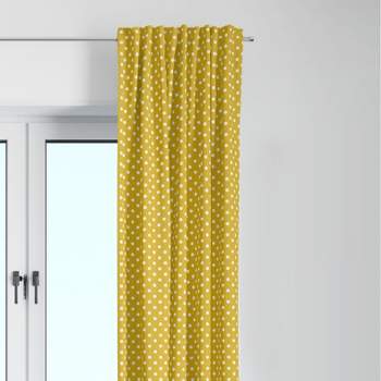 Bacati - Pin Dots Yellow Cotton Printed Single Window Curtain Panel
