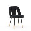CAVINAS Modern Contemporary Dining Chair Set of 2, Velvet Upholstered Dining Room Chair with Nailheads and Gold-Tipped Black Metal Legs - 2 of 4