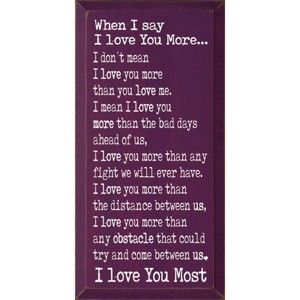 Slickblue Love You More Quote Wall Art, Solid Knotty Pine, Rustic Wood Sign, Farmhouse Style Decor, Color Options - 1 of 3