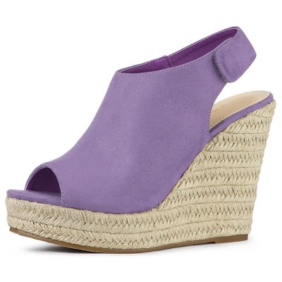 Allegra K Women's Espadrille Platform Heeled Wedges Sandals