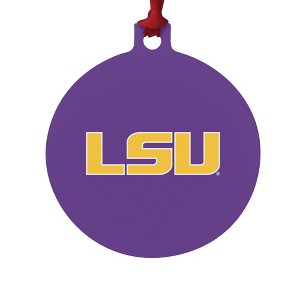 Louisiana State University Primary Logo Aluminum Holiday Christmas Tree Ornament  3.0" (7.6 cm) x 3.37" (8.6 cm) - 1 of 4