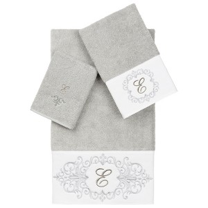 Linum Home Textiles 100% Turkish Cotton MONICA 3PC Embellished Towel Set - 1 of 4