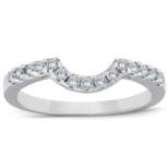 Pompeii3 .25CT Curved Diamond Notched Wedding Ring Enhancer 10K White Gold